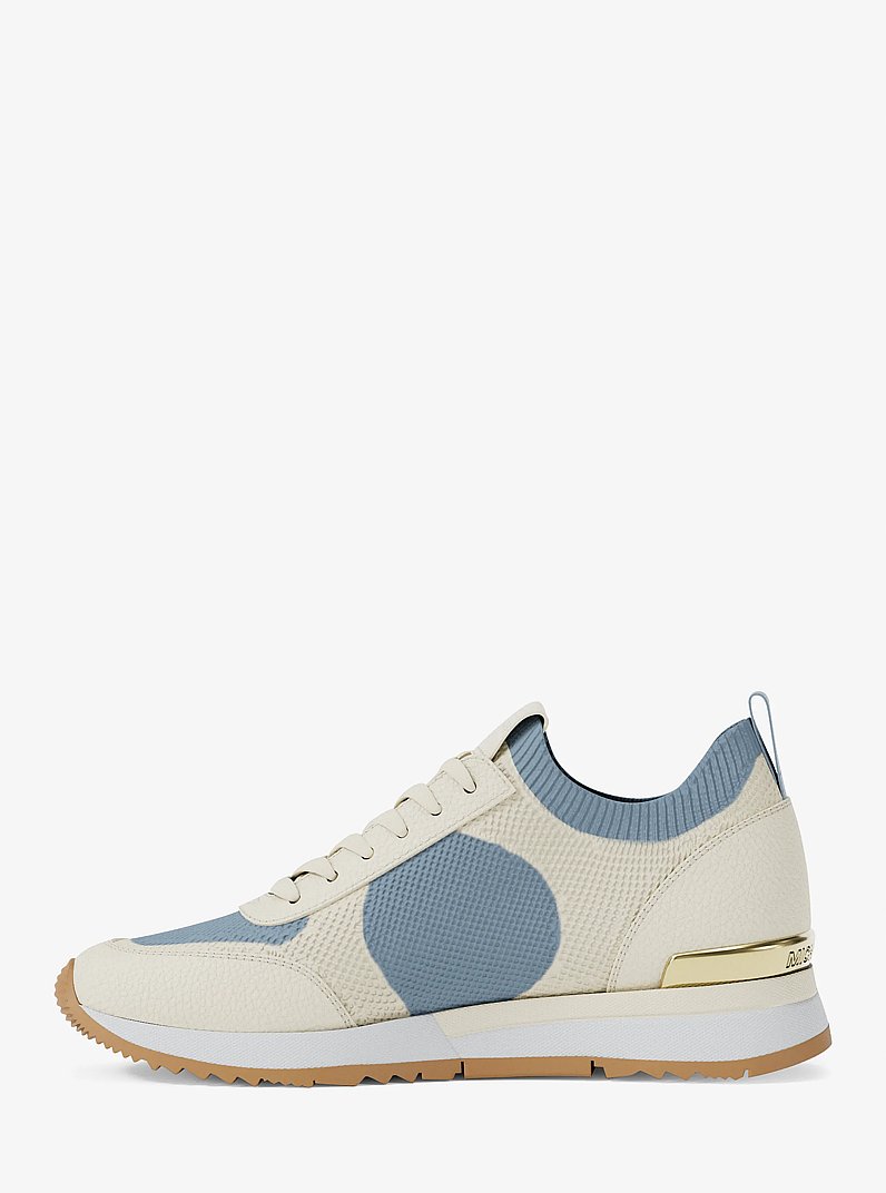 Jenkins Two-Tone Stretch Knit Trainer in PALE BLUE | Michael Kors