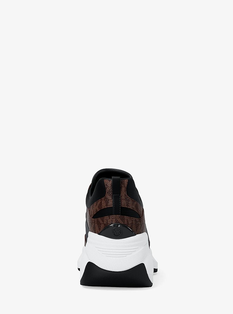 Sneaker Kaia con stampa logo in MARRONE/NERO | Michael Kors