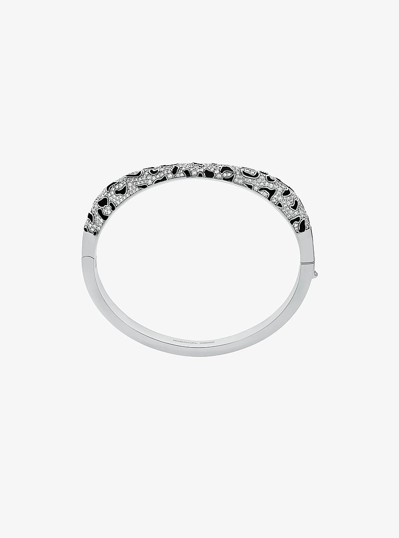 Pulsera r&iacute;gida de leopardo con pav&eacute; in PLATEADO | Michael Kors