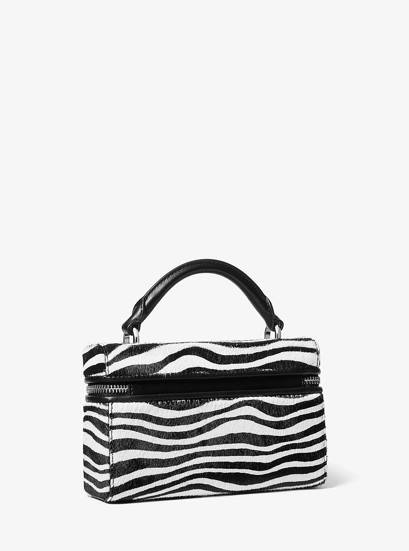 Borsa a tracolla Jana extra-small in pelle effetto cavallino zebrata in COMBO NERO | Michael Kors