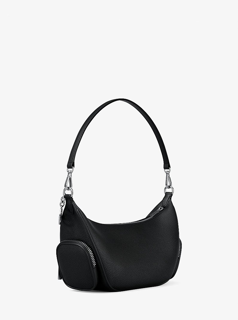 Merritt Small Pebbled Leather Convertible Crossbody Bag in BLACK | Michael Kors