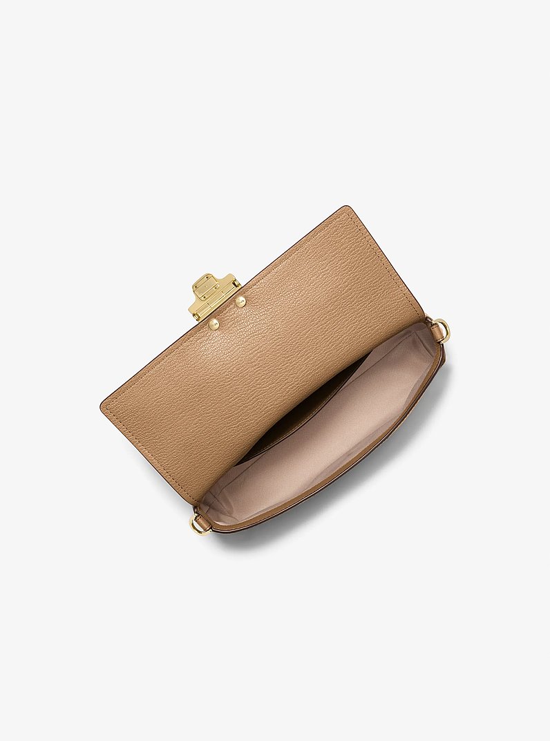 Addie Medium Leather Convertible Shoulder Bag in HUSK | Michael Kors
