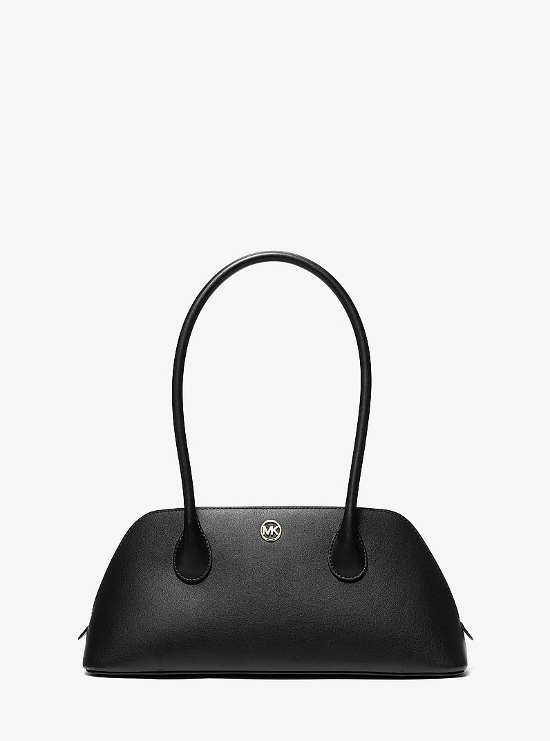 Petra Medium Leather Shoulder Bag in BLACK | Michael Kors
