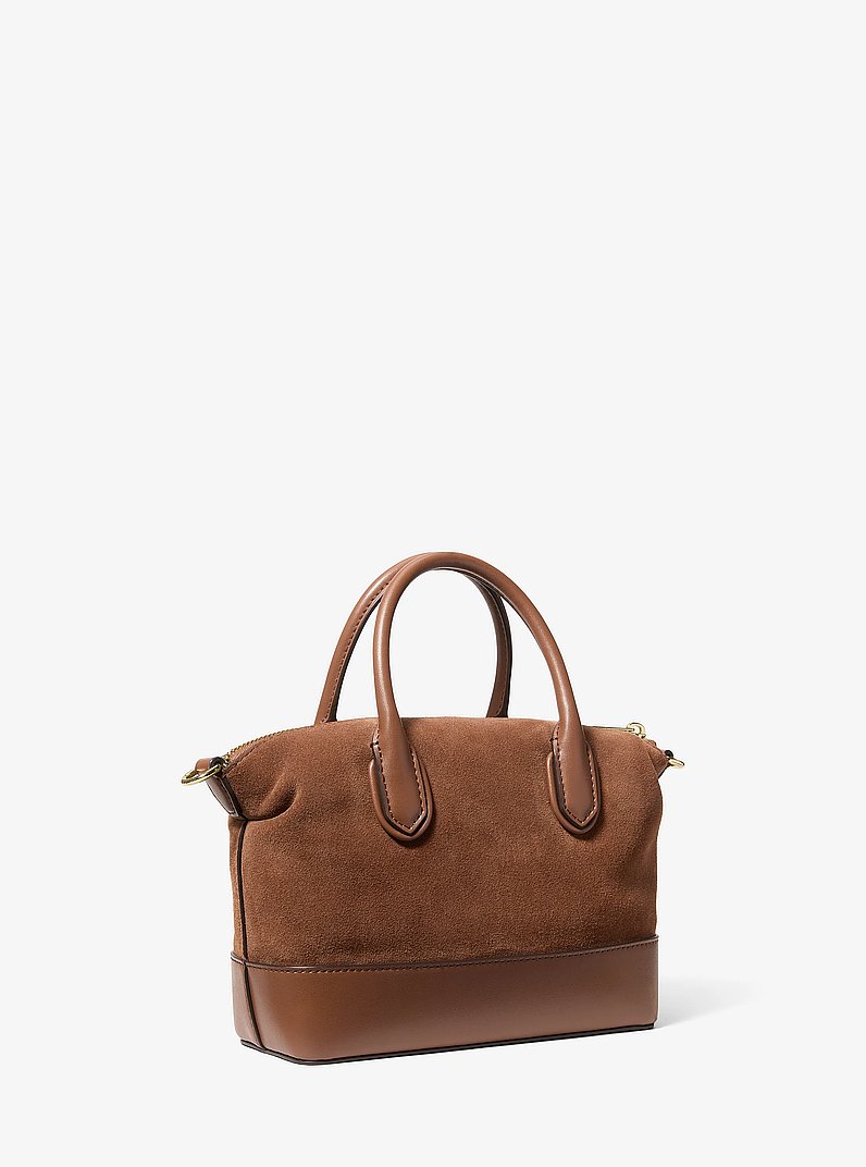 Hyde Small Suede Convertible Crossbody Bag in LUGGAGE | Michael Kors
