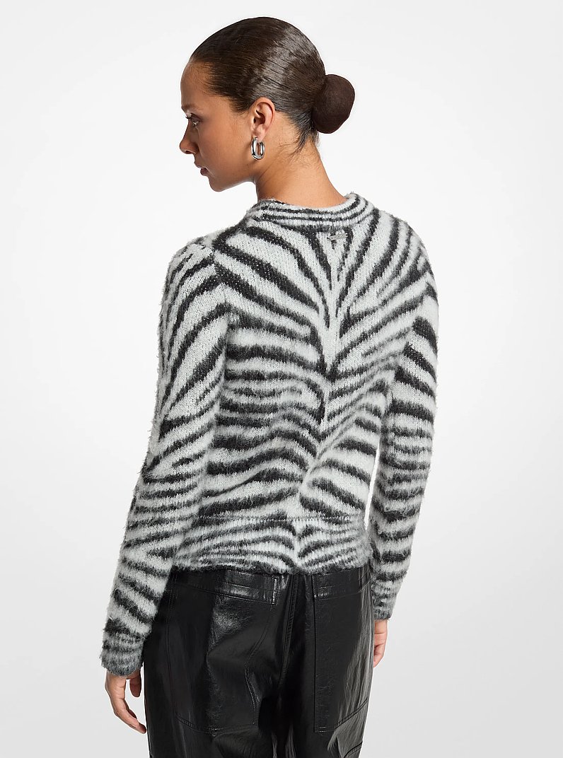 Chandail en tricot &agrave; imprim&eacute; z&eacute;br&eacute; in NOIR/BLANC | Michael Kors