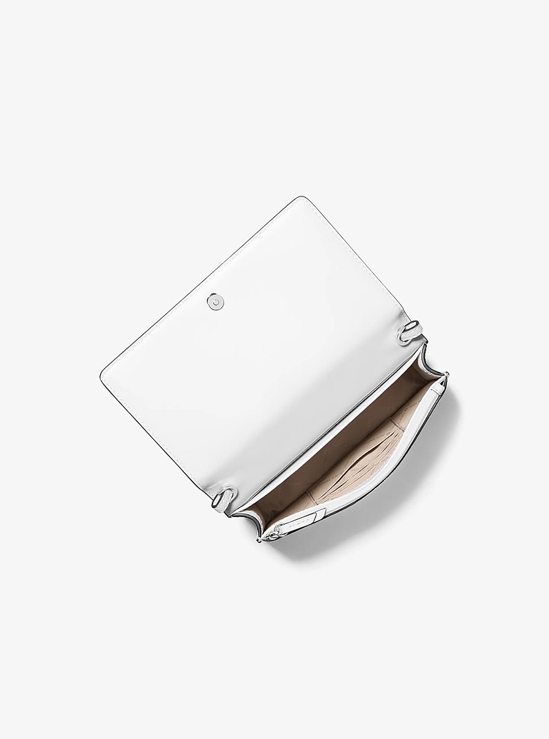 Jet Set Medium Pebbled Leather Crossbody Bag in OPTIC WHITE | Michael Kors