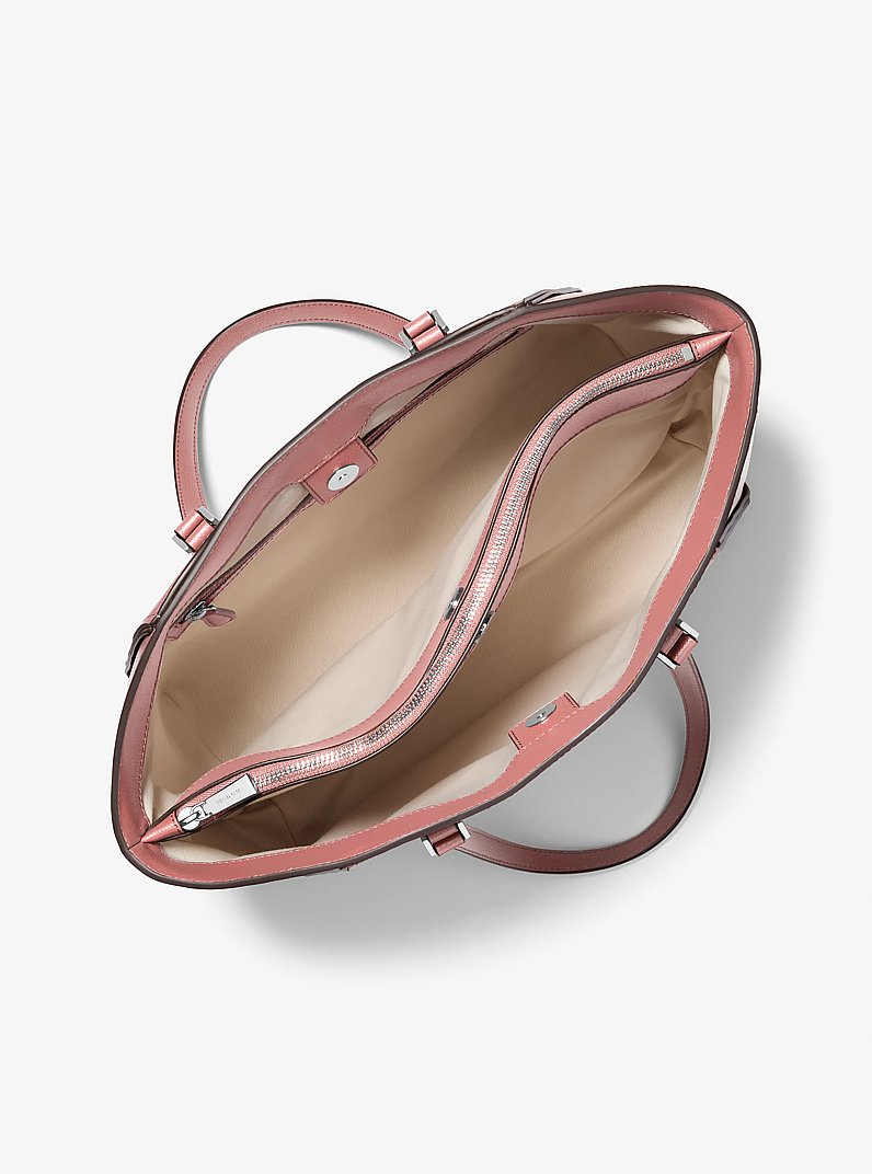 Taryn Large Leather Tote Bag in ROSE | Michael Kors