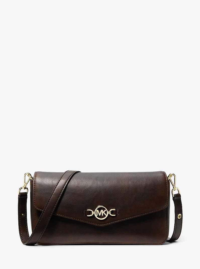 Kacey Medium Burnished Shoulder Bag in CHOCOLATE | Michael Kors