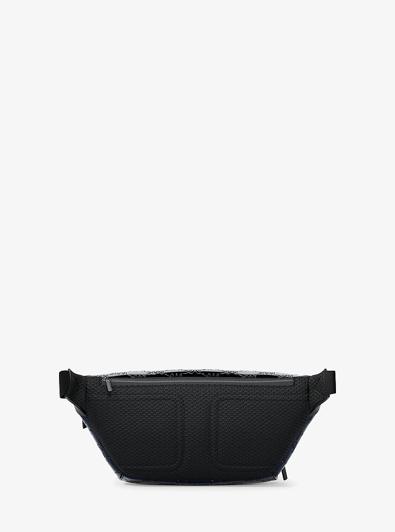 Cooper Medium Metallic Logo Debossed Utility Sling Pack in NAVY | Michael Kors