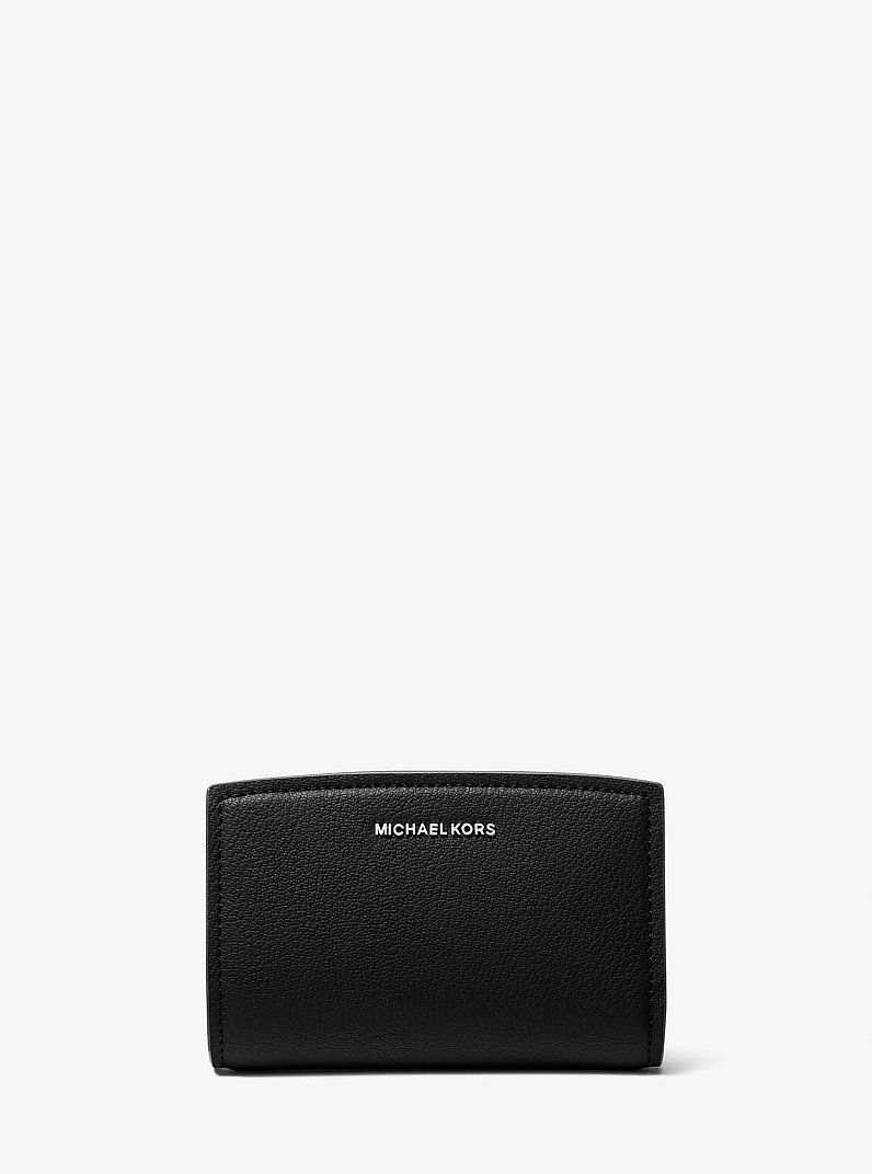 Bryant Medium Pebbled Leather Wallet in BLACK | Michael Kors