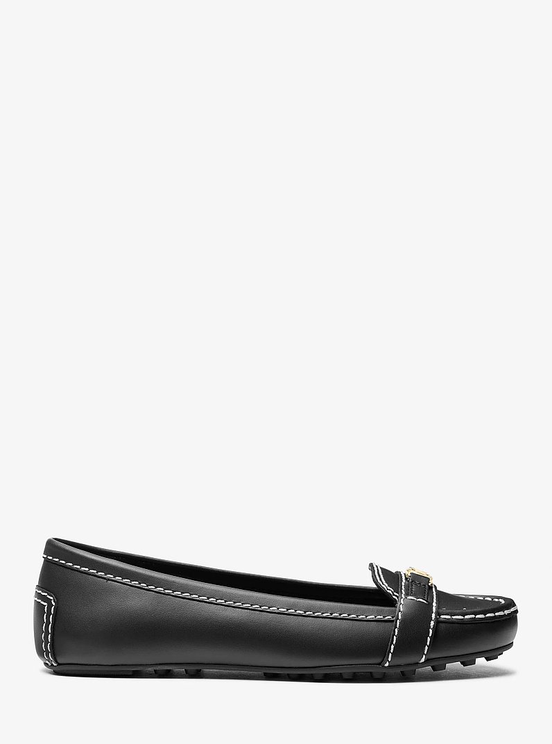 Mandy Leather Moccasin in BLACK | Michael Kors