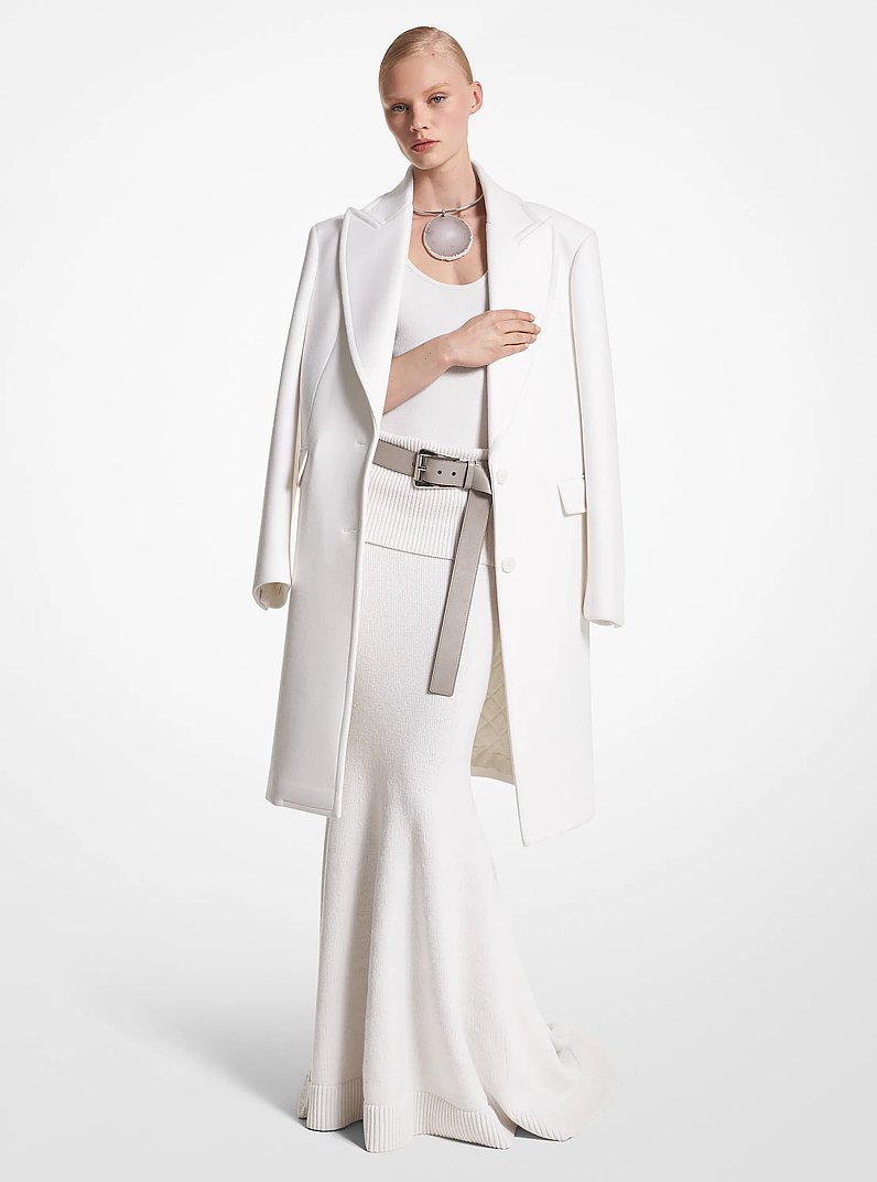 Wool Melton Chesterfield Coat in IVORY | Michael Kors