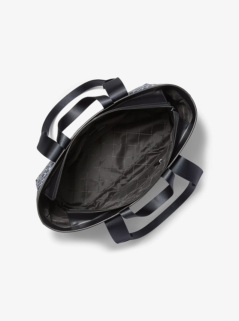 Lautner Logo Print Tote Bag in NAVY | Michael Kors