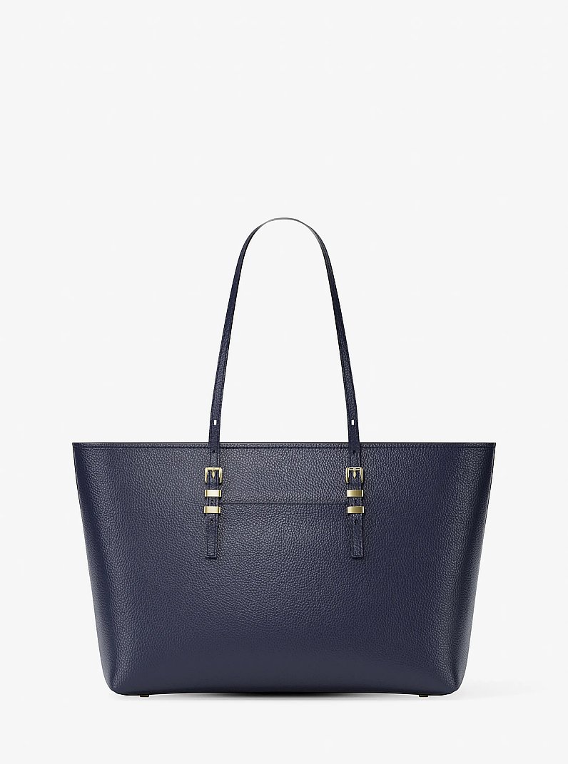 Quinn Large Pebbled Leather Tote Bag in DRESS BLUES | Michael Kors