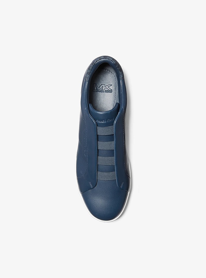 Basket Keating en cuir sans lacets in BLEU MARINE | Michael Kors