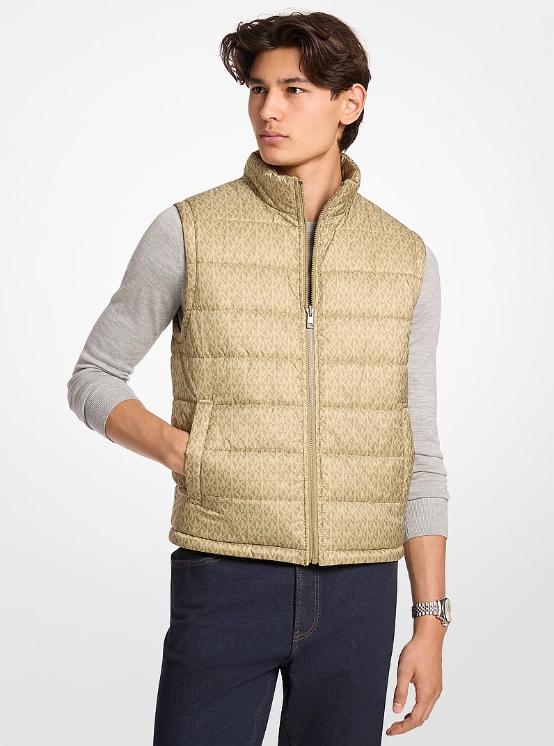 Signature Logo Reversible Vest in OREGANO | Michael Kors