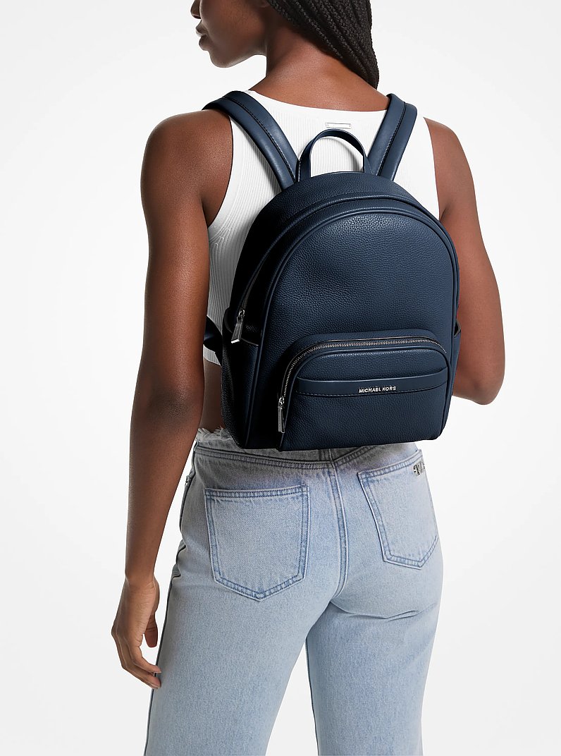 Bex Medium Pebbled Leather Backpack in NAVY - Sale | Michael Kors [US]