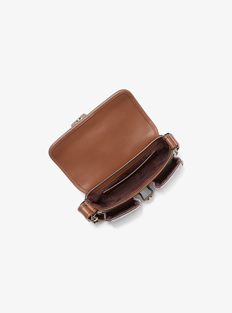 Colby Extra-Small Empire Monogram Shoulder Bag in VANILLA/LUGGAGE | Michael Kors