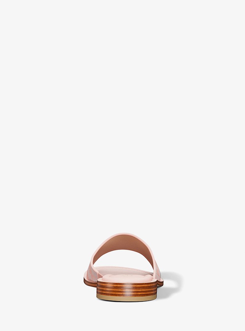 Hannah Logo Jacquard Slide Sandal in POWDER BLUSH | Michael Kors