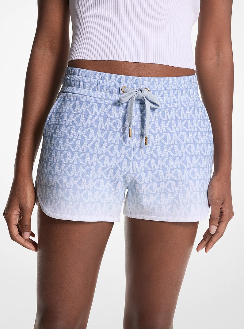 Ombr&eacute; Logo Cotton Blend Shorts in CHAMBRAY | Michael Kors