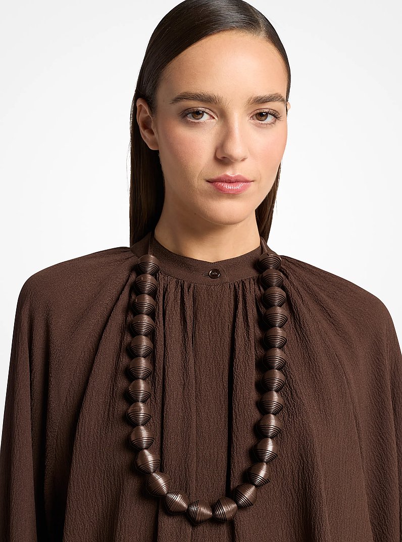 Leather Beads Necklace in EXPRESO | Michael Kors