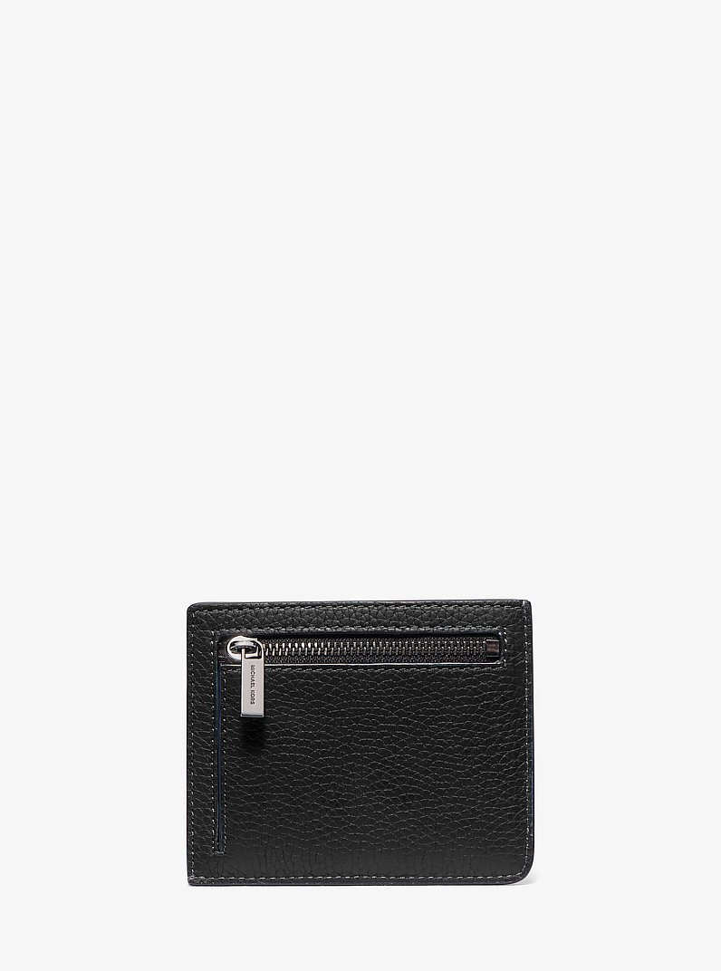 Hudson Pebbled Leather Card Case in BLACK | Michael Kors