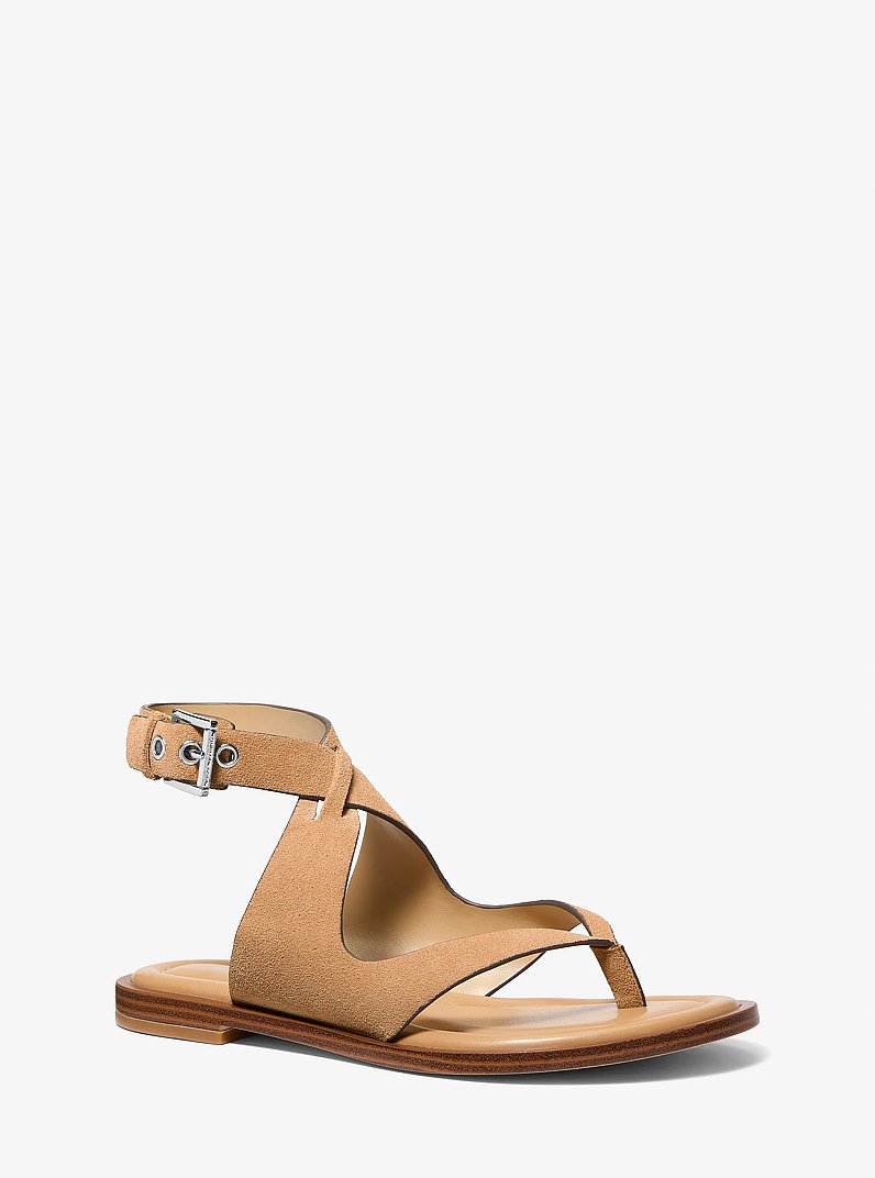 Sandale &agrave; lani&egrave;res Irene en daim in CACAHU&Egrave;TE | Michael Kors