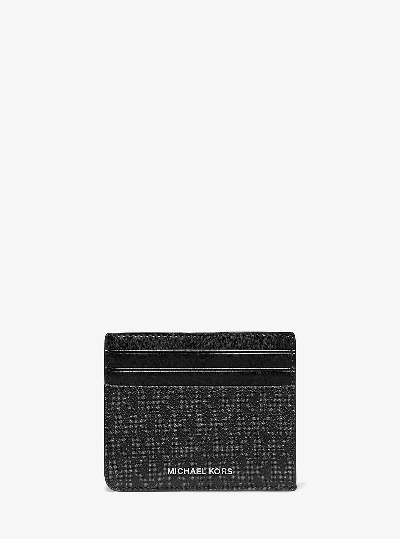 Hudson Signature Logo Card Case in BLACK | Michael Kors