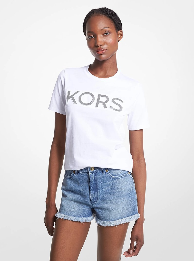 Logo Organic Cotton T-Shirt in WHITE | Michael Kors