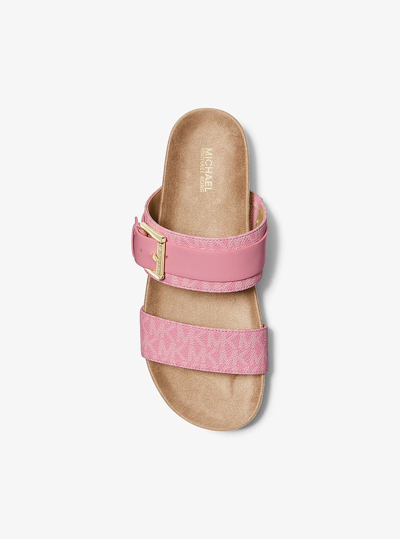 Mylah Logo and Leather Sandal in CARNATION | Michael Kors