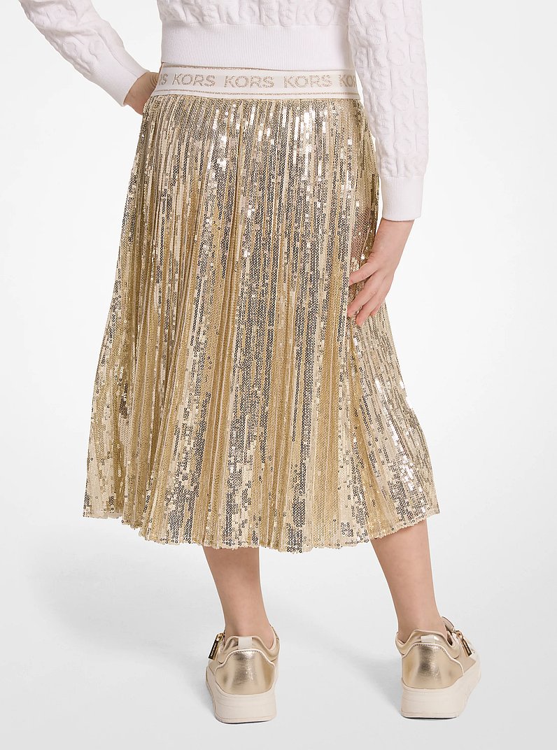 Sequined Pleated Skirt