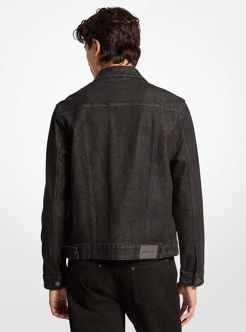 Stretch Denim Trucker Jacket in BLACK RINSE | Michael Kors
