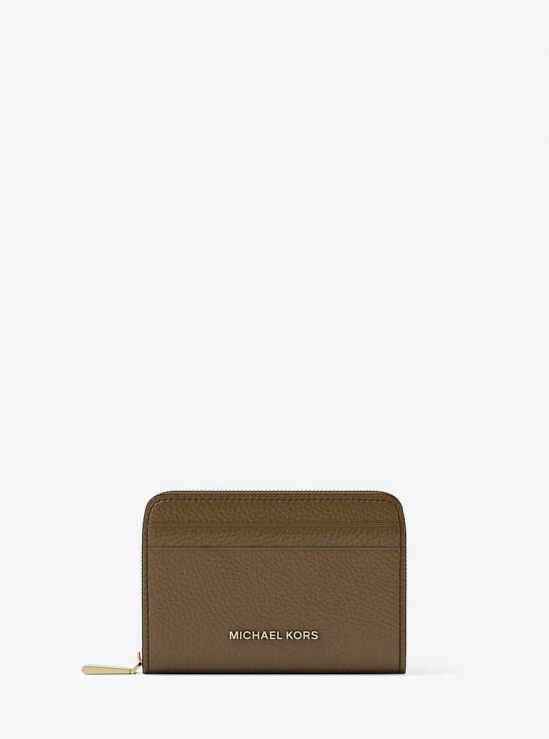 Kartenetui Jet Set Small aus gekrispeltem Leder mit Rundum-Rei&szlig;verschluss in LODEN | Michael Kors