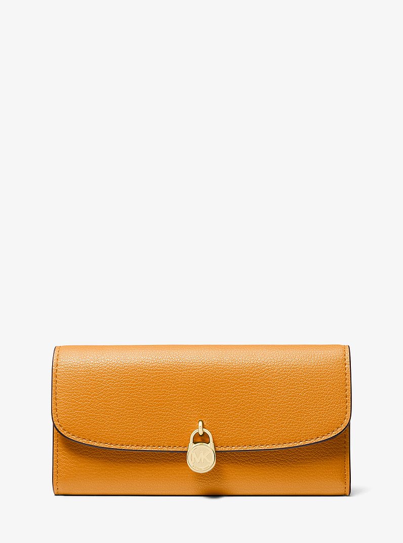 Hamilton Large Leather Continental Wallet in POP ORANGE | Michael Kors
