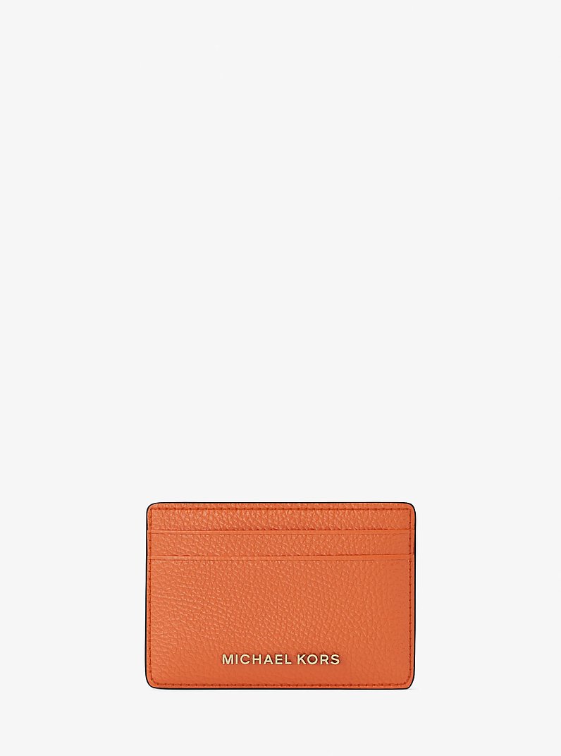 Porta carte di credito in pelle martellata in MIMOSA | Michael Kors