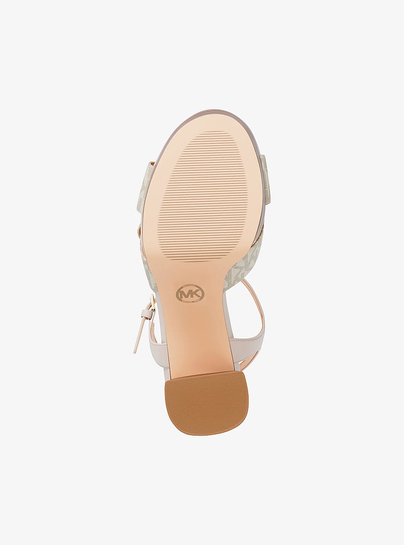Hannah Signature Logo Platform Sandal in VANILLA | Michael Kors