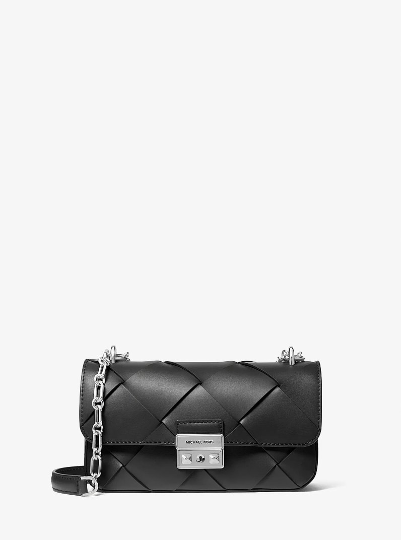 Bolso de hombro Tribeca peque&ntilde;o de piel tejida in NEGRO | Michael Kors