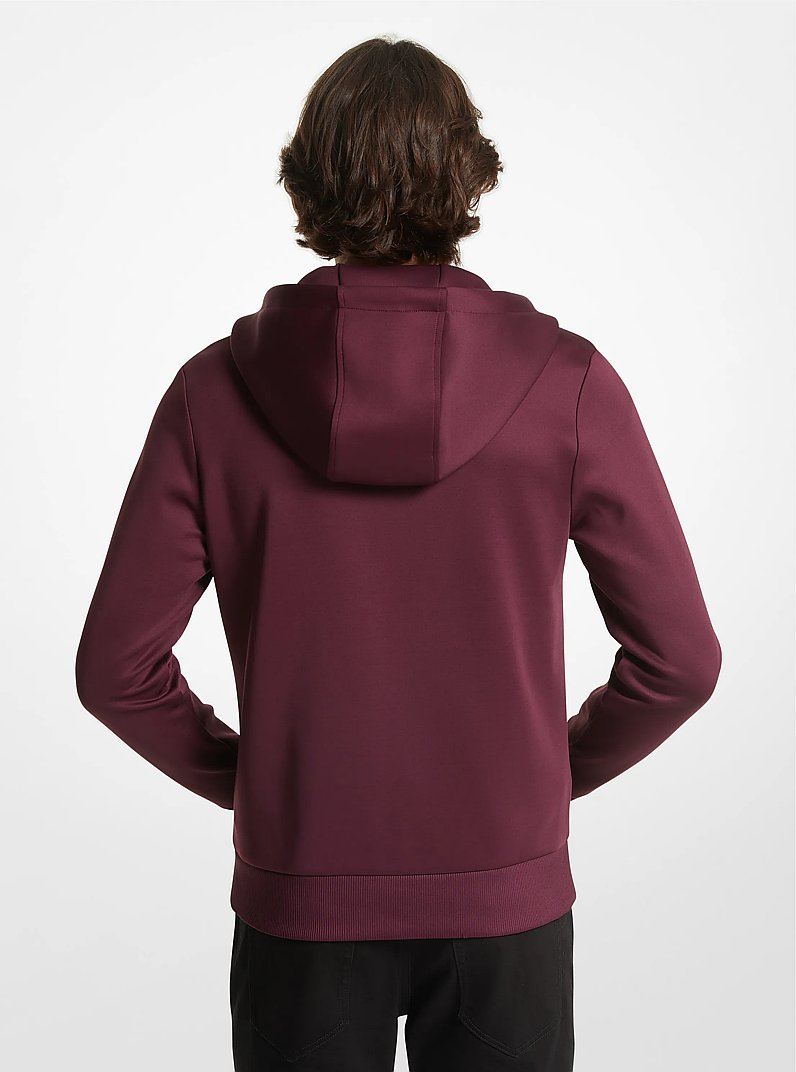 Double-Knit Sateen Zip-Up Hoodie