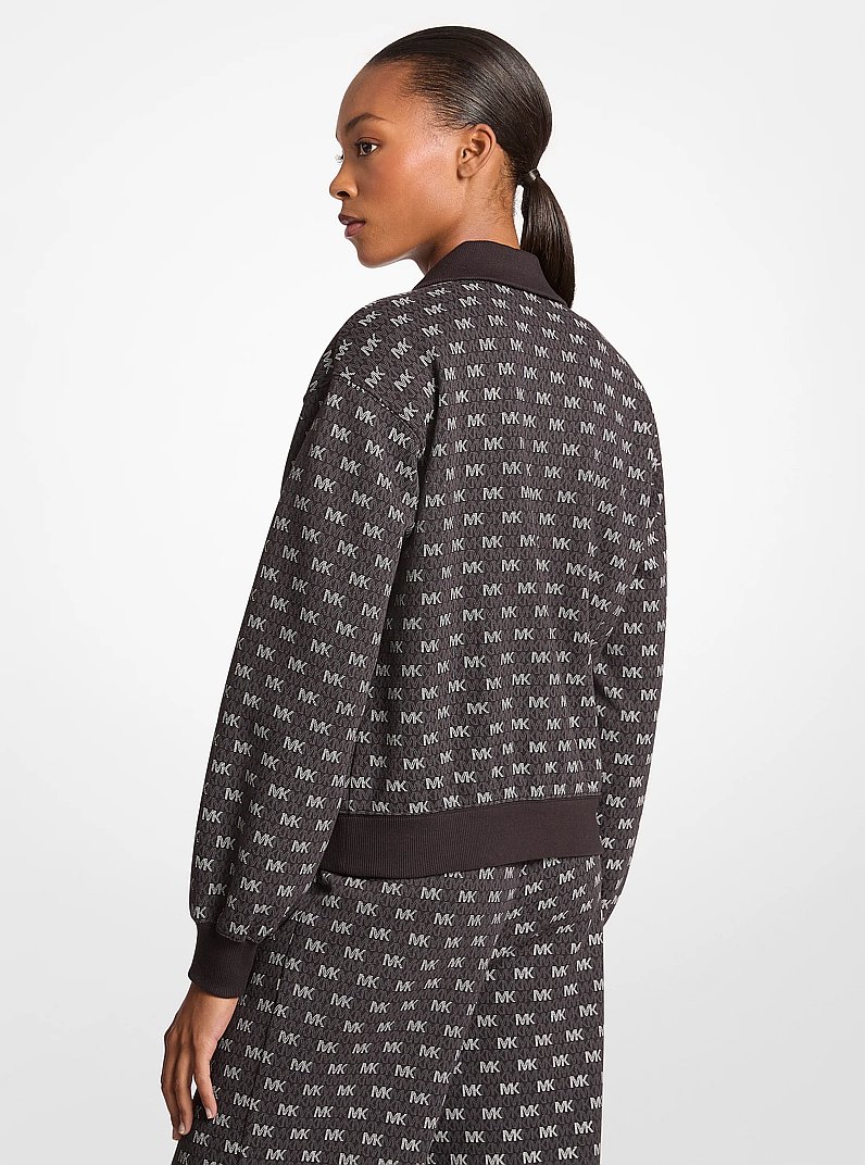 Veste en m&eacute;lange de coton &agrave; fermeture &eacute;clair &agrave; logo in NOIR | Michael Kors