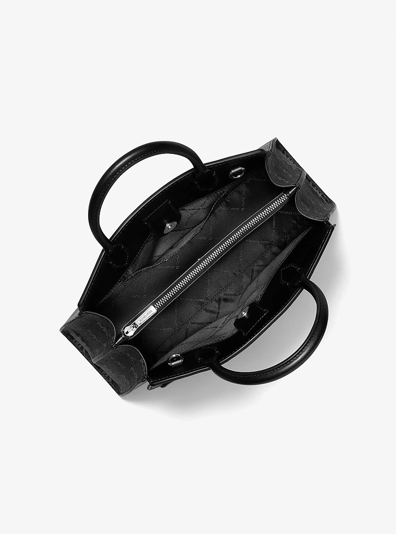 Greta Medium Signature Logo Satchel in BLACK | Michael Kors