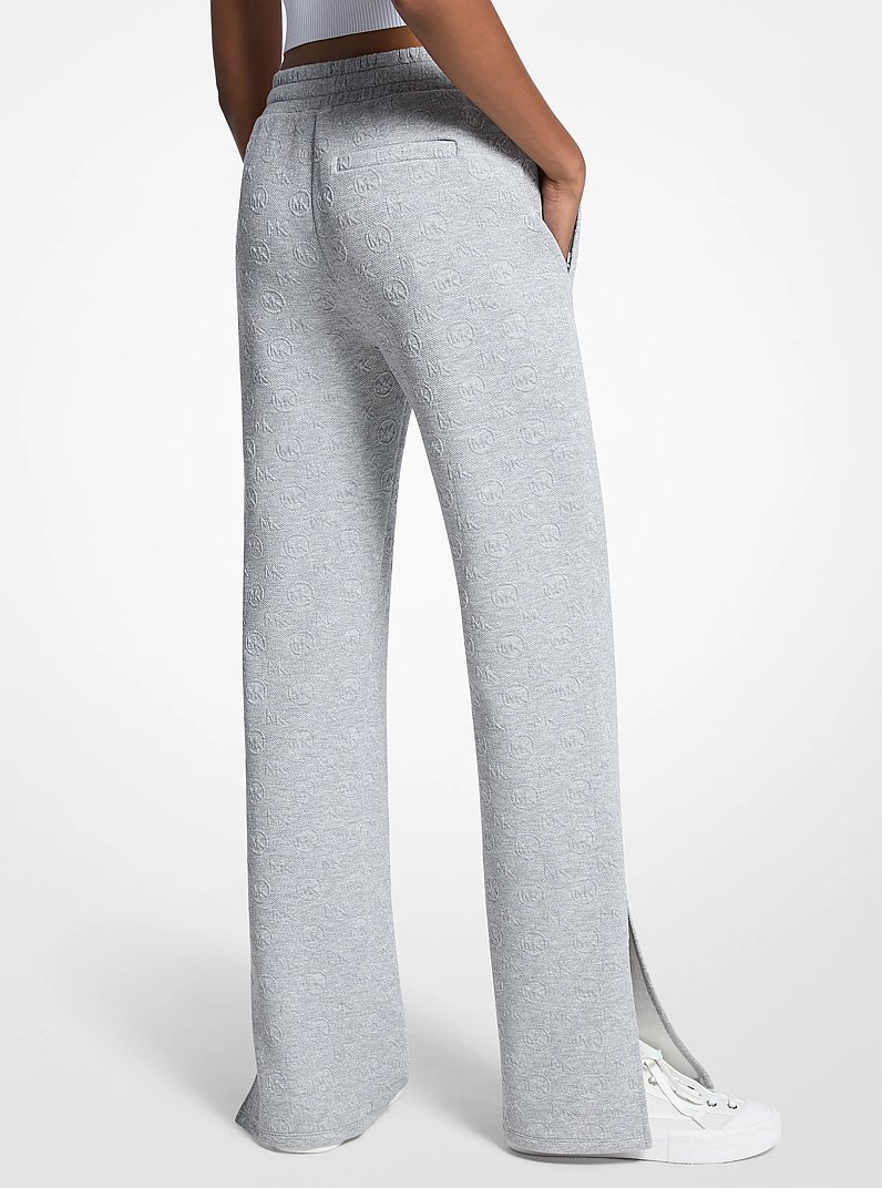 Logo Jacquard Track Pants in PEARL GREY | Michael Kors