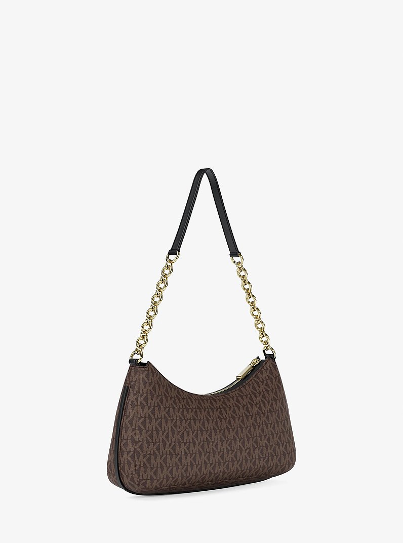 Bolso pochette Nolita mediano con logotipo exclusivo y cadena in MARR&Oacute;N/NEGRO | Michael Kors