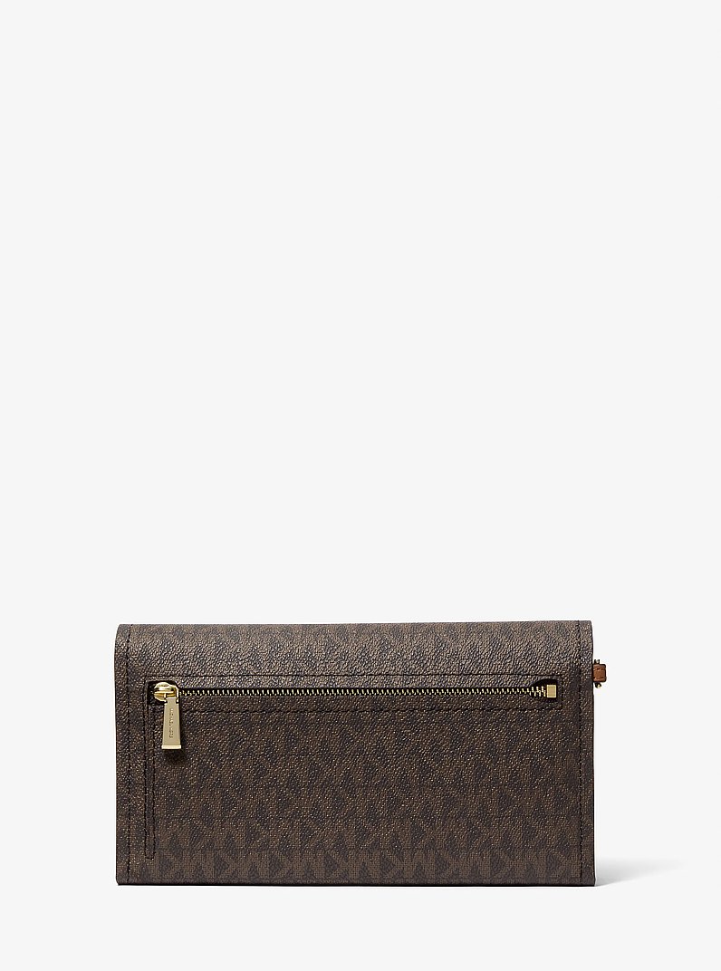 Jet Set Medium Signature Logo Smartphone Wristlet in BRN/ACORN | Michael Kors