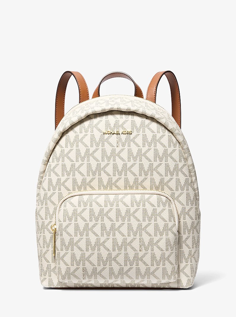 Erin Medium Signature Logo Backpack in VANILLA/LUGGAGE | Michael Kors