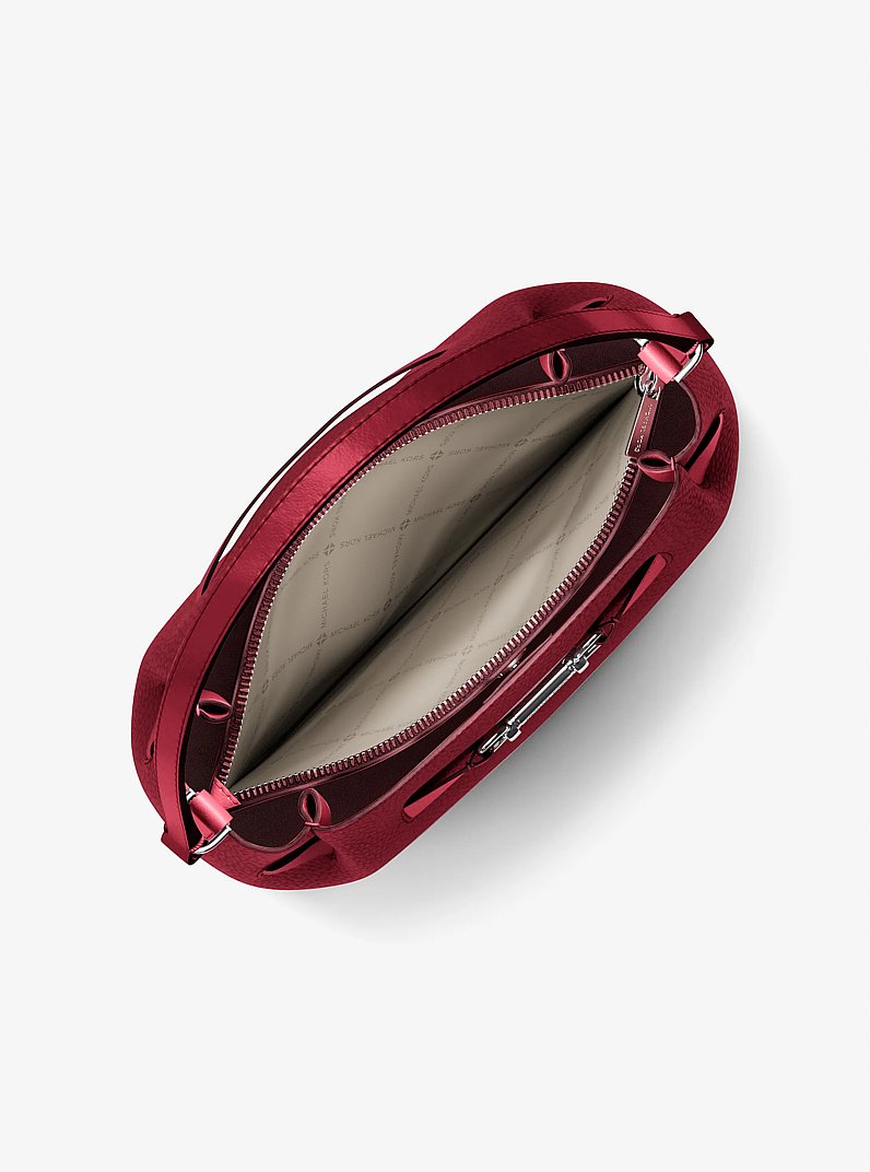 Sac &agrave; bandouli&egrave;re seau convertible Carson de taille moyenne en cuir grain&eacute; in BORDEAUX | Michael Kors