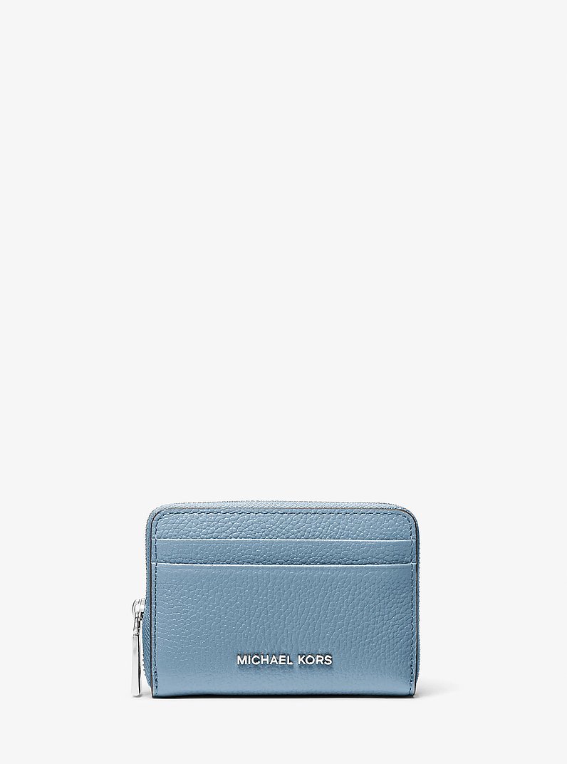 Tarjetero Jet Set peque&ntilde;o de piel granulada con cremallera circundante in CHAMBRAY | Michael Kors