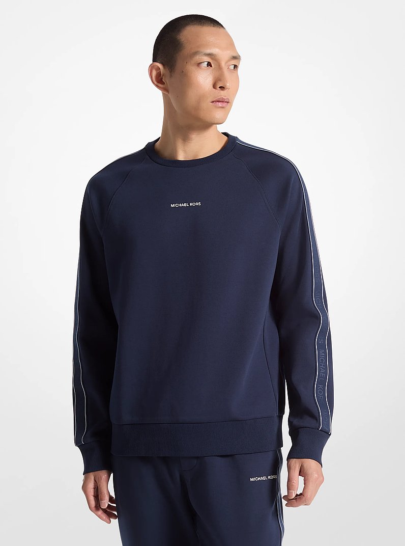 Logo Tape Cotton Blend Sweatshirt in MIDNIGHT | Michael Kors