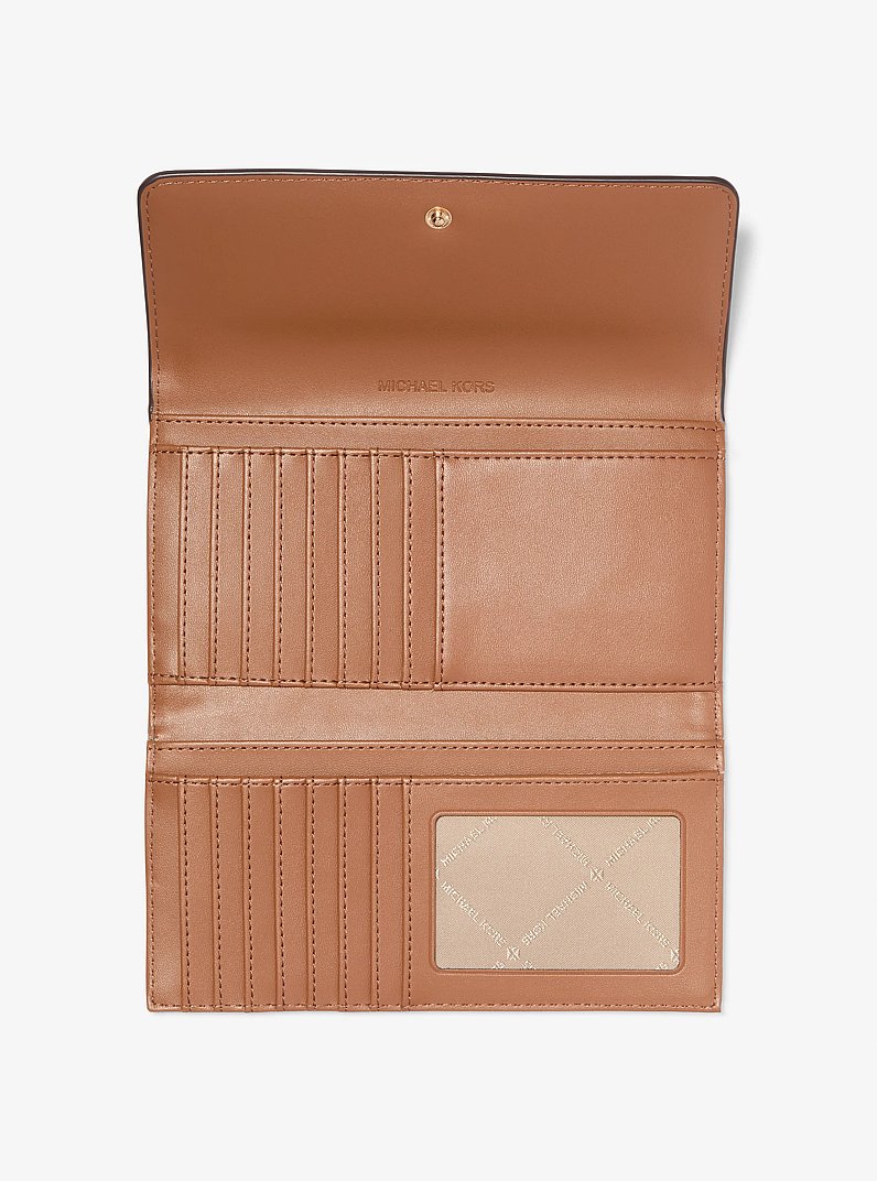 Jet Set Large Logo Trifold Wallet in BROWN | Michael Kors
