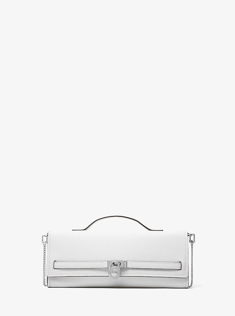 Hamilton Moderne Medium Leather Convertible Clutch in OPTIC WHITE | Michael Kors