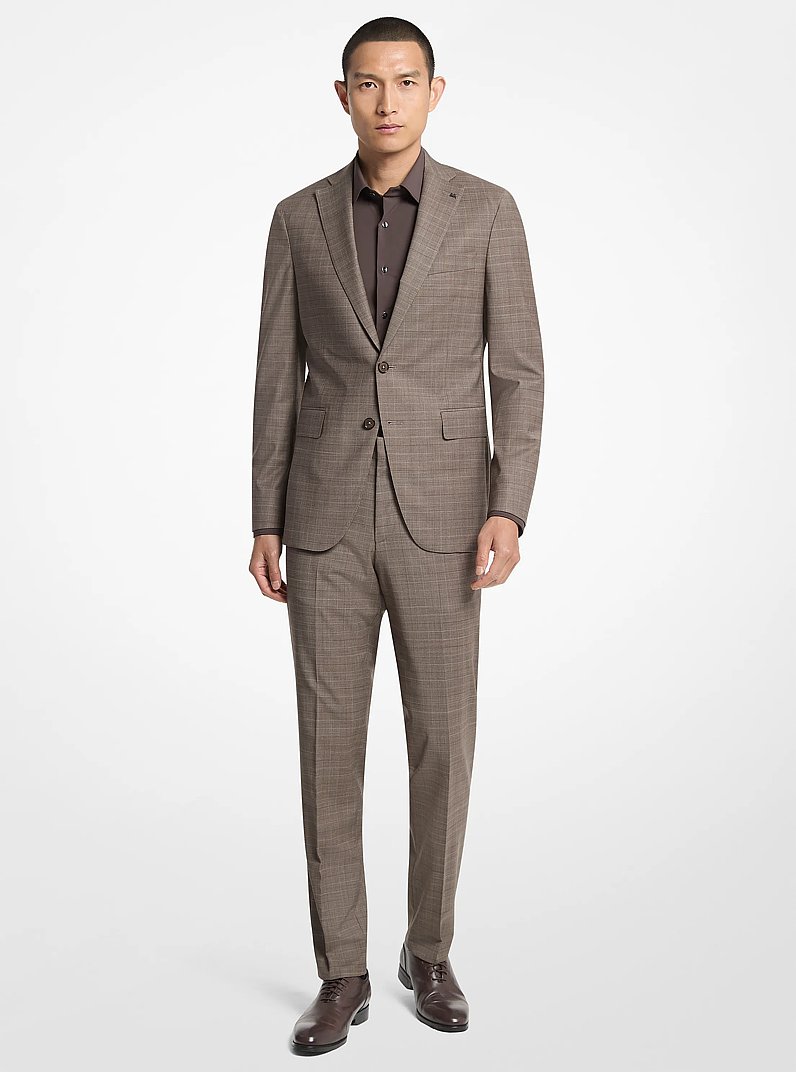 Wool Blend Flannel Blazer in BROWN | Michael Kors